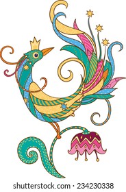 Vector illustration of beautiful fairy bird