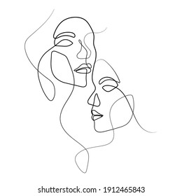 Vector Illustration of Beautiful Female Face Line Art Drawing. Good for Cover, Poster, T-Shirt, Graphic Design Print, and others.