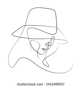 Vector Illustration of Beautiful Female Face Line Art Drawing. Good for Cover, Poster, T-Shirt, Graphic Design Print, and others.