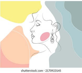 Vector Illustration of Beautiful Female Face Line Art Drawing. Good for Cover, Poster, T-Shirt, Graphic Design Print, and others.