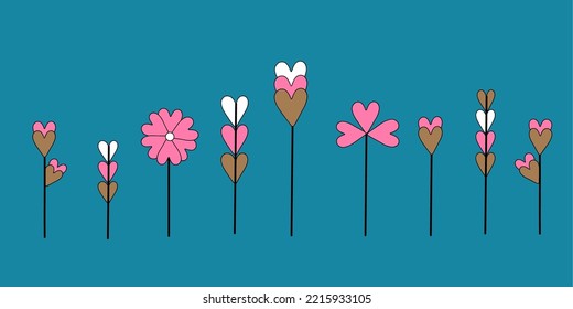 Vektorgrafik, schöne und festliche Blumen. Blumendekoration, Postkarten, Banner, Plakate, Decken. Blumendruck.