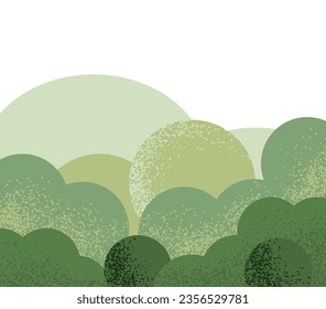 Vector illustration of beautiful fields landscape with a dawn, green hills, bright color background in flat cartoon style