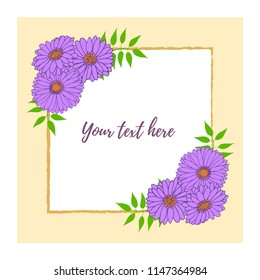 Vector illustration of a beautiful floral border with flowers for wedding invitations and birthday cards