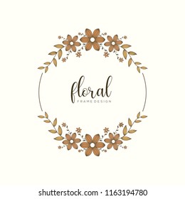 Vector illustration of a beautiful floral border with orange and yellow color