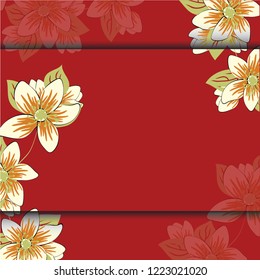 Vector illustration of a beautiful floral border with spring flowers for invitations and birthday cards