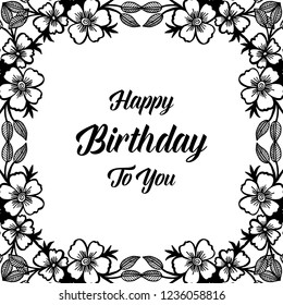 Vector illustration of a beautiful floral border for birthday card