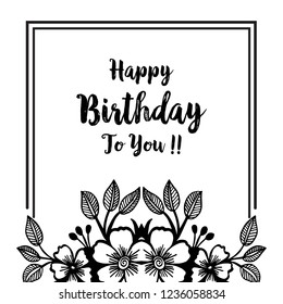Vector illustration of a beautiful floral border for birthday card