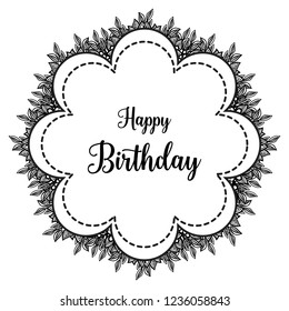 Vector illustration of a beautiful floral border for birthday card