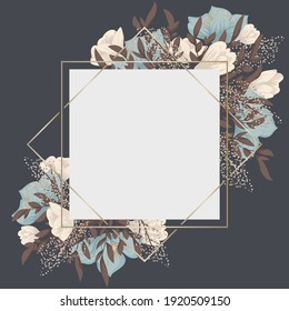 Vector illustration of a beautiful floral border with flowers.