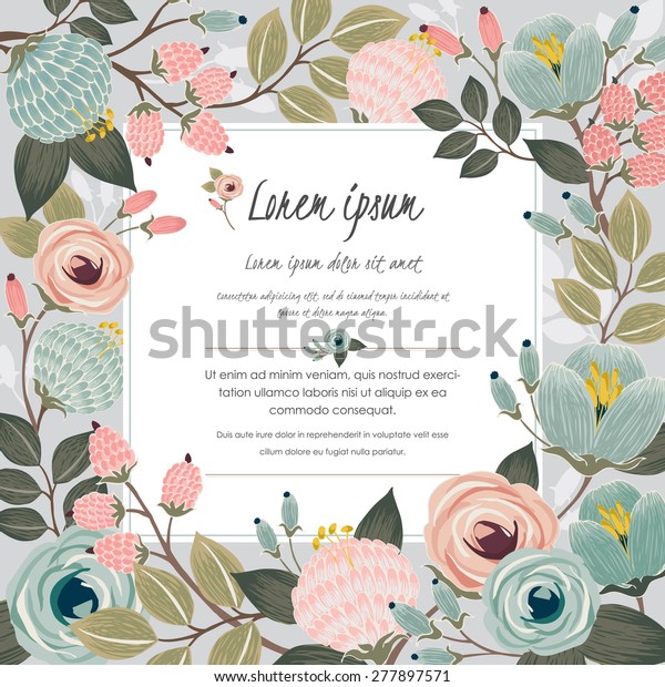 Vector Illustration Beautiful Floral Border Spring Stock Vector ...