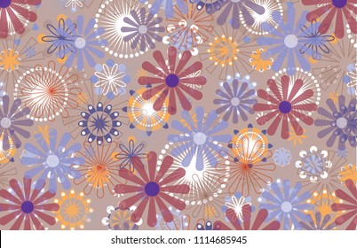 Vector illustration of a beautiful floral bouquet. Liberty style. fabric, covers, manufacturing, wallpapers, print, gift wrap.