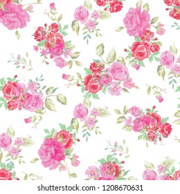 Vector illustration of a beautiful floral bouquet.  watercolor floral pattern, Ditsy floral background. Liberty style. fabric, covers, manufacturing, wallpapers, print, gift wrap.