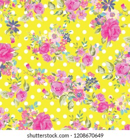 Vector illustration of a beautiful floral bouquet.  watercolor floral pattern, Ditsy floral background. Liberty style. fabric, covers, manufacturing, wallpapers, print, gift wrap.