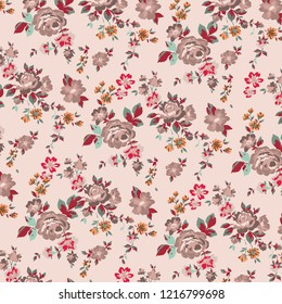 Vector illustration of a beautiful floral bouquet. watercolor floral pattern, Ditsy floral background. Liberty style. fabric, covers, manufacturing, wallpapers, print, gift wrap. Vector illustration of a beautiful floral bouquet. watercolor floral pattern, Ditsy floral background. Liberty style. fabric, covers, manufacturing, wallpapers, print, gift wrap.