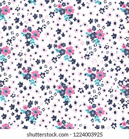 Vector illustration of a beautiful floral bouquet.  watercolor floral pattern, Ditsy floral background. Liberty style. fabric, covers, manufacturing, wallpapers, print, gift wrap.