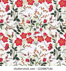 Vector illustration of a beautiful floral bouquet.  watercolor floral pattern, Ditsy floral background. Liberty style. fabric, covers, manufacturing, wallpapers, print, gift wrap.