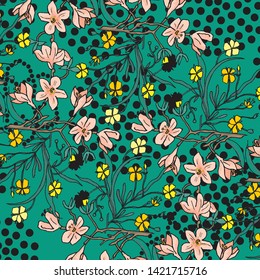 Vector illustration of a beautiful floral bouquet.  watercolor floral pattern