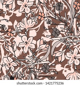 Vector illustration of a beautiful floral bouquet. watercolor floral pattern