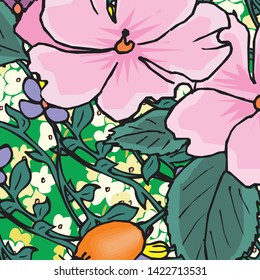 Vector illustration of a beautiful floral bouquet.  watercolor floral pattern