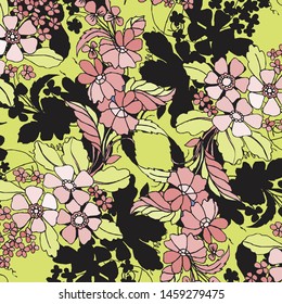 Vector illustration of a beautiful floral bouquet.  watercolor floral pattern