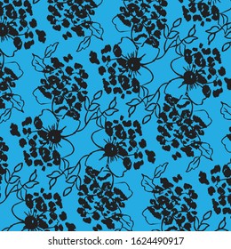 Vector illustration of a beautiful floral bouquet.  Fashionable pattern over animal pattern