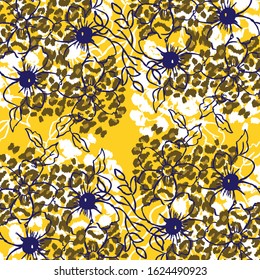 Vector illustration of a beautiful floral bouquet.  Fashionable pattern over animal pattern