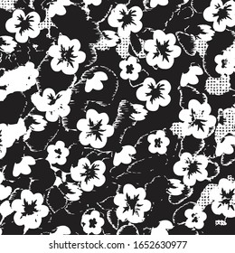 Vector illustration of a beautiful floral bouquet. Ditsy floral background