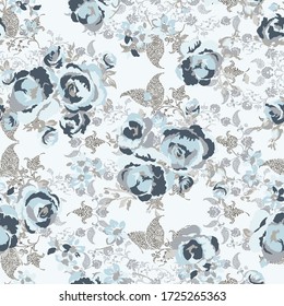 Vector illustration of a beautiful floral bouquet. Liberty style. fabric, covers, manufacturing, wallpapers, print, gift wrap.