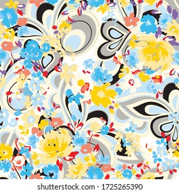 Vector illustration of a beautiful floral bouquet. Liberty style. fabric, covers, manufacturing, wallpapers, print, gift wrap.