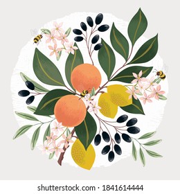 Vector Illustration Beautiful Floral Bouquet Wedding Stock Vector ...