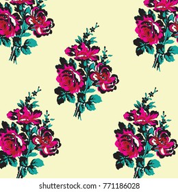 Vector illustration of a beautiful floral bouquet.  watercolor floral pattern, Ditsy floral background. Liberty style. fabric, covers, manufacturing, wallpapers, print, gift wrap.
