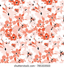 Vector illustration of a beautiful floral bouquet. watercolor floral pattern, Ditsy floral background. Liberty style. fabric, covers, manufacturing, wallpapers, print, gift wrap.