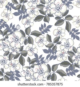 Vector illustration of a beautiful floral bouquet. watercolor floral pattern, Ditsy floral background. Liberty style. fabric, covers, manufacturing, wallpapers, print, gift wrap.
