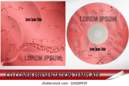 Vector illustration of beautiful floral CD cover