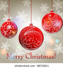 Vector illustration of beautiful floral Christmas ornaments background