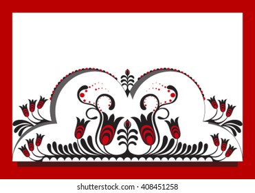 Vector illustration of beautiful floral Easter card on white background