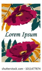 Vector illustration of a beautiful floral frame with colorful wild flowers for birthday, wedding, anniversary.