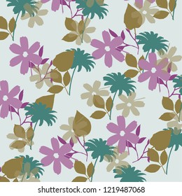 Vector illustration of a beautiful floral bouquet.  watercolor floral pattern, Ditsy floral background. Liberty style. fabric, covers, manufacturing, wallpapers, print, gift wrap