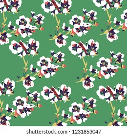 Vector illustration of a beautiful floral bouquet.  watercolor floral pattern, Ditsy floral background. Liberty style. fabric, covers, manufacturing, wallpapers, print, gift wrap