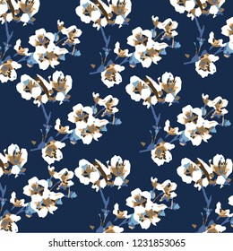Vector illustration of a beautiful floral bouquet.  watercolor floral pattern, Ditsy floral background. Liberty style. fabric, covers, manufacturing, wallpapers, print, gift wrap