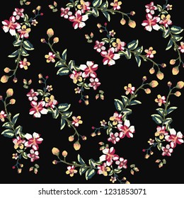 Vector illustration of a beautiful floral bouquet.  watercolor floral pattern, Ditsy floral background. Liberty style. fabric, covers, manufacturing, wallpapers, print, gift wrap