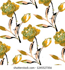 Vector illustration of a beautiful floral bouquet  watercolor floral pattern Ditsy floral background Liberty style fabric, covers manufacturing wallpapers print gift wrap
