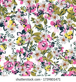 Vector illustration of a beautiful floral pattern. Liberty style. fabric, covers, manufacturing, wallpapers, print, gift wrap.