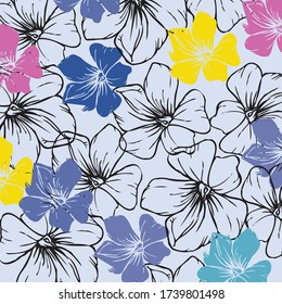 Vector illustration of a beautiful floral pattern. Liberty style. fabric, covers, manufacturing, wallpapers, print, gift wrap.