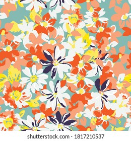 Vektorgrafik eines schönen Blumenmusters. Liberty-Stil. Stoff, Deckel, Herstellung, Wallpaper, Druck, Geschenkverpackung.
