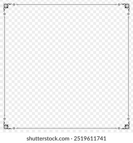 Vector illustration of beautiful floral pattern border on transparent background