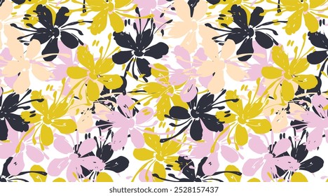 Ilustración vectorial de un hermoso patrón floral. Estilo de la libertad. tela, cubiertas, fabricación, Fondos de pantalla, impresión, papel de regalo.