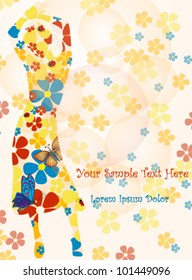 Vector illustration of beautiful floral Summer-lady