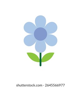 Vector illustration of a beautiful flower in flat style isolated on white background