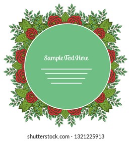 Vector illustration beautiful flower frame with your sample text here hand drawn